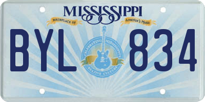 MS license plate BYL834
