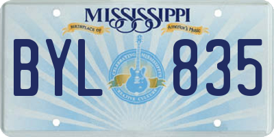 MS license plate BYL835