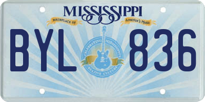 MS license plate BYL836