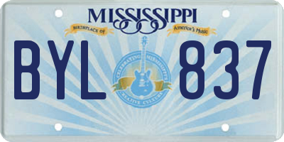 MS license plate BYL837