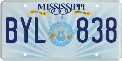 MS license plate BYL838
