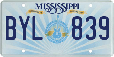 MS license plate BYL839