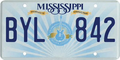 MS license plate BYL842