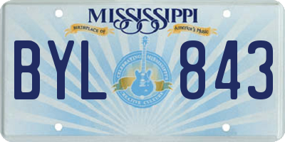 MS license plate BYL843