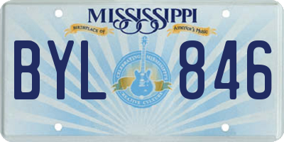MS license plate BYL846