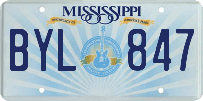 MS license plate BYL847