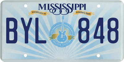 MS license plate BYL848