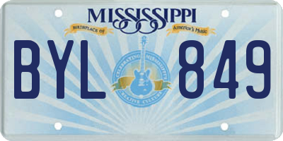 MS license plate BYL849