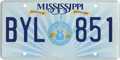 MS license plate BYL851