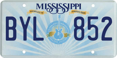 MS license plate BYL852