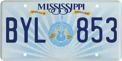 MS license plate BYL853