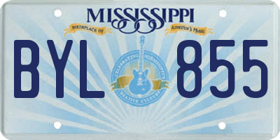 MS license plate BYL855