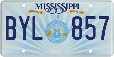 MS license plate BYL857