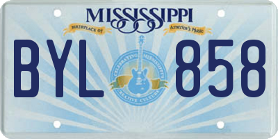 MS license plate BYL858