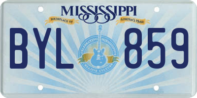 MS license plate BYL859