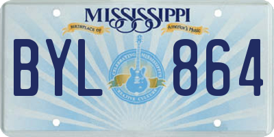 MS license plate BYL864