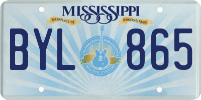 MS license plate BYL865