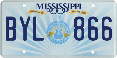 MS license plate BYL866