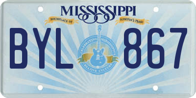 MS license plate BYL867