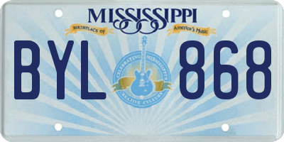 MS license plate BYL868