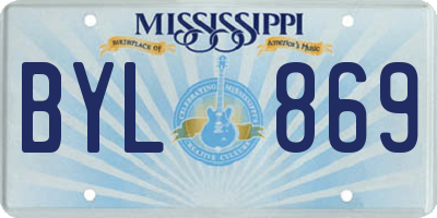 MS license plate BYL869