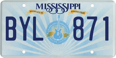 MS license plate BYL871