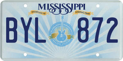 MS license plate BYL872