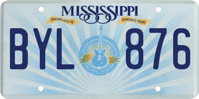 MS license plate BYL876