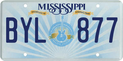 MS license plate BYL877