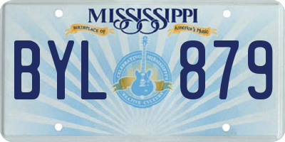 MS license plate BYL879