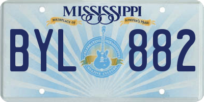 MS license plate BYL882