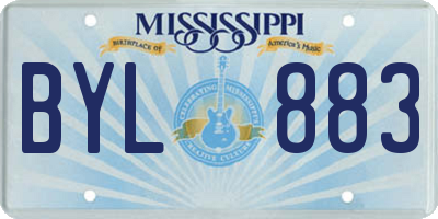 MS license plate BYL883