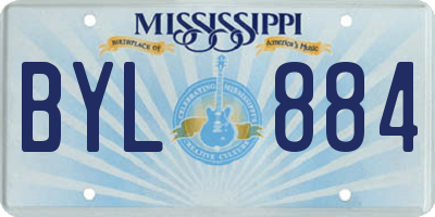 MS license plate BYL884