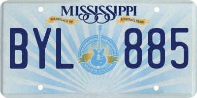MS license plate BYL885