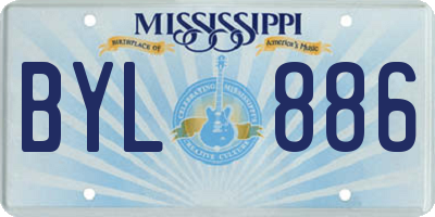 MS license plate BYL886