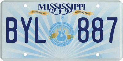 MS license plate BYL887