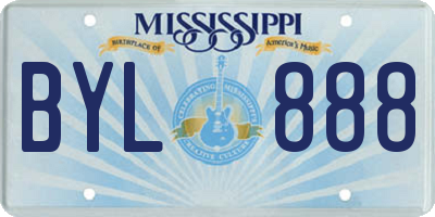 MS license plate BYL888