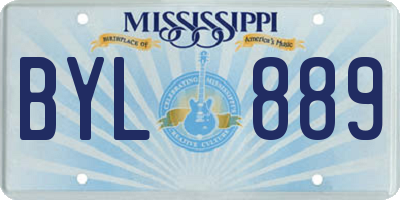 MS license plate BYL889