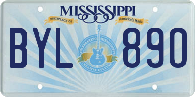 MS license plate BYL890