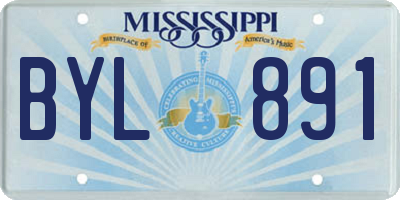 MS license plate BYL891