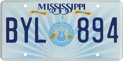 MS license plate BYL894