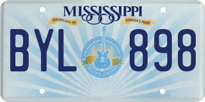 MS license plate BYL898