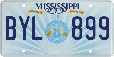 MS license plate BYL899