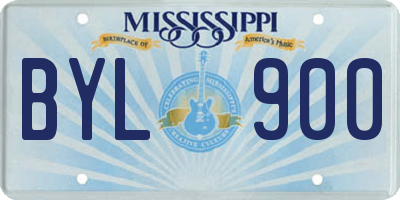 MS license plate BYL900