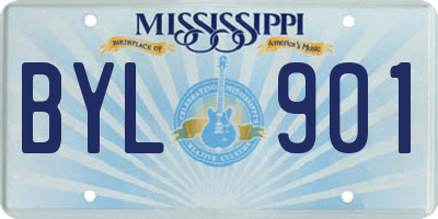 MS license plate BYL901