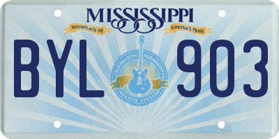 MS license plate BYL903