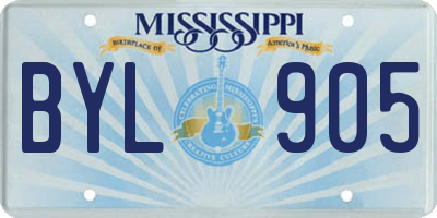MS license plate BYL905
