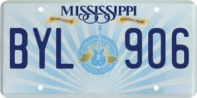 MS license plate BYL906