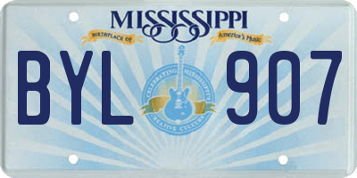 MS license plate BYL907
