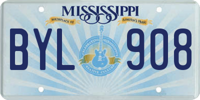 MS license plate BYL908